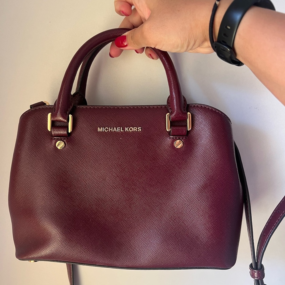 Michael Kors Deep Red Leather Satchel
